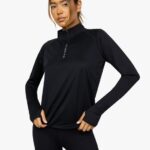 Gym King 1/4 Funnel Black Women Clothing J2PFB448