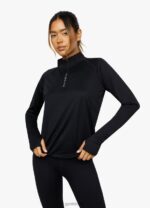 Gym King 1/4 Funnel Black Women Clothing J2PFB448