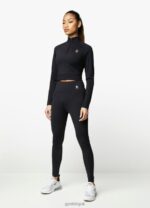 Gym King 1/4 Zip Funnel Black/Rose Gold Women Clothing J2PFB472 - Image 4