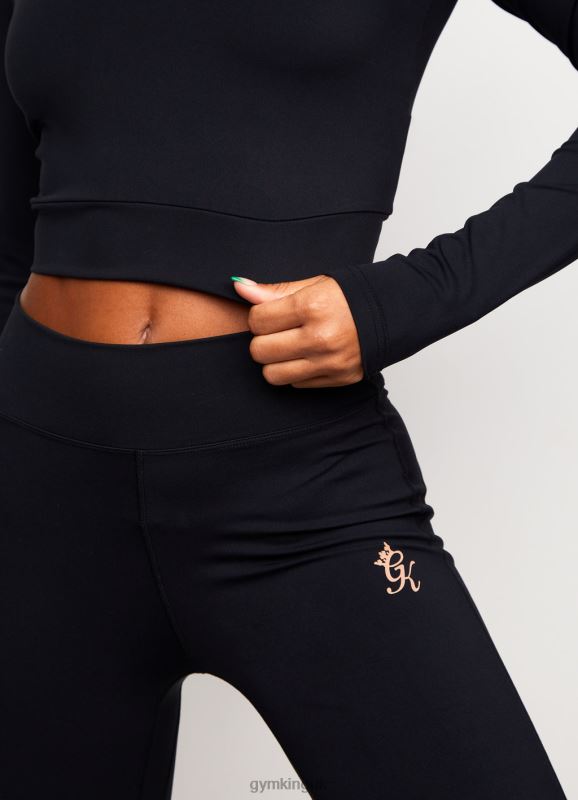 Gym King 1/4 Zip Funnel Black/Rose Gold Women Clothing J2PFB472 - Image 7