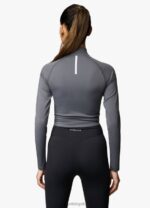 Gym King 1/4 Zip Funnel Dark Grey/Silver Women Clothing J2PFB473 - Image 4