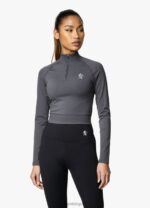 Gym King 1/4 Zip Funnel Dark Grey/Silver Women Clothing J2PFB473 - Image 5