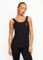 Gym King 2-In-1 Vest and Sports Bra Black Women Clothing J2PFB552 - Image 2
