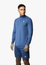 Gym King 365 1/4 Zip Funnel Moonlight Blue Men Clothing J2PFB191 - Image 2