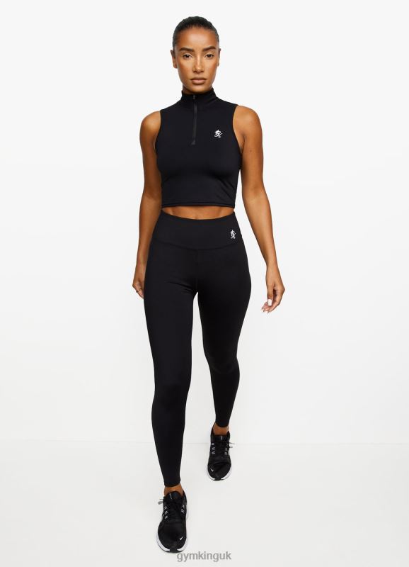 Gym King 365 1/4 Zip Tank Black Women Clothing J2PFB454 - Image 6
