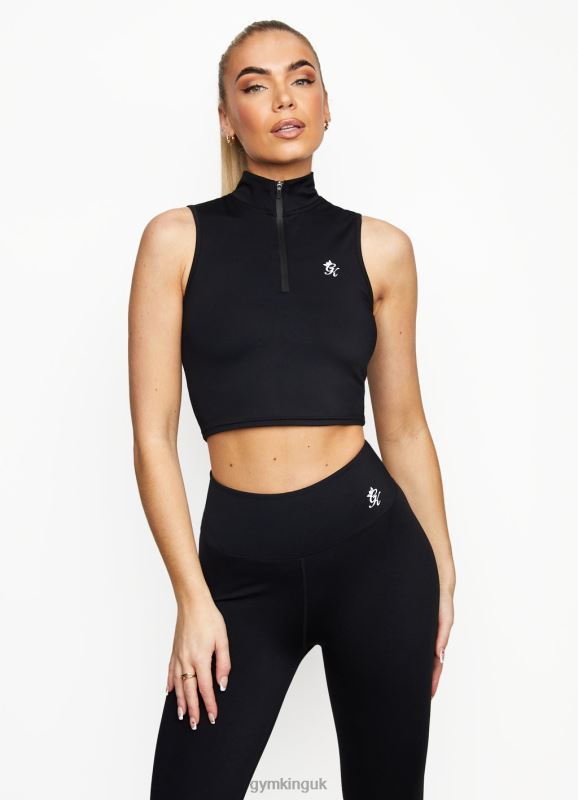 Gym King 365 1/4 Zip Tank Black Women Clothing J2PFB454 - Image 7