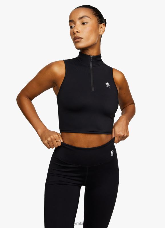 Gym King 365 1/4 Zip Tank Black Women Clothing J2PFB454 - Image 8