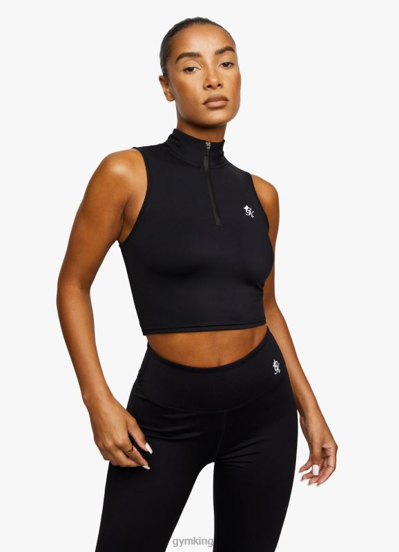 Gym King 365 1/4 Zip Tank Black Women Clothing J2PFB454 - Image 1