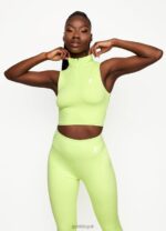 Gym King 365 1/4 Zip Tank Citrus Green Women Clothing J2PFB486 - Image 4