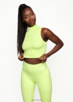 Gym King 365 1/4 Zip Tank Citrus Green Women Clothing J2PFB486 - Image 6