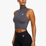 Gym King 365 1/4 Zip Tank Graphite Women Clothing J2PFB453