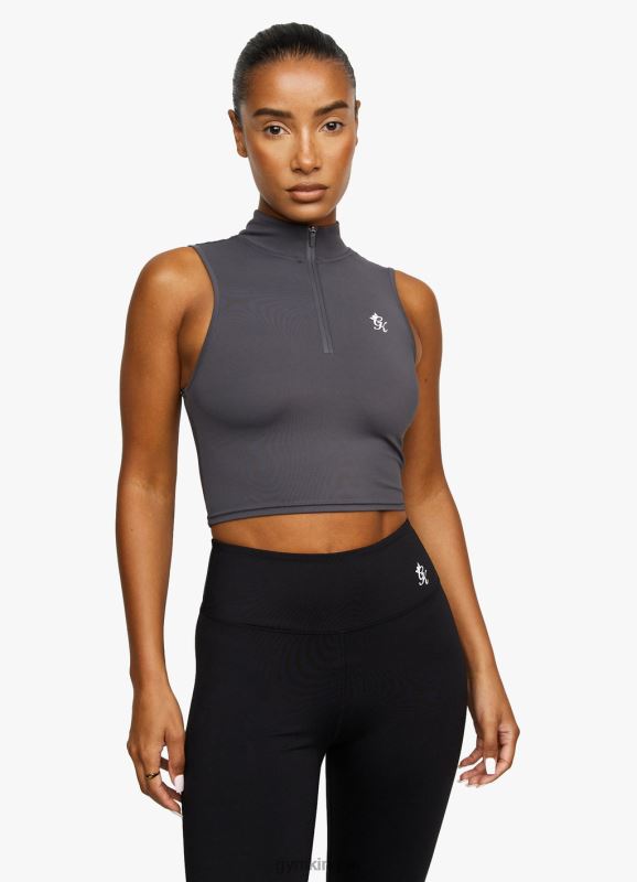 Gym King 365 1/4 Zip Tank Graphite Women Clothing J2PFB453 - Image 8