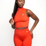 Gym King 365 1/4 Zip Tank Manderin Red Women Clothing J2PFB487