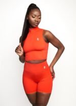 Gym King 365 1/4 Zip Tank Manderin Red Women Clothing J2PFB487