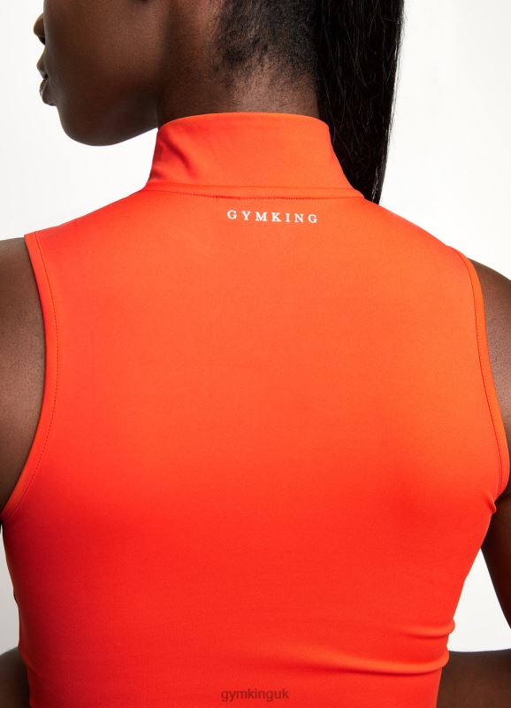 Gym King 365 1/4 Zip Tank Manderin Red Women Clothing J2PFB487 - Image 3