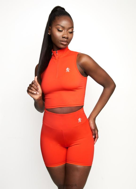 Gym King 365 1/4 Zip Tank Manderin Red Women Clothing J2PFB487 - Image 1