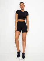Gym King 365 Cap Sleeve Tee Black Women Clothing J2PFB429 - Image 7