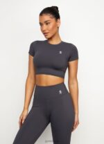 Gym King 365 Cap Sleeve Tee Graphite Women Clothing J2PFB440
