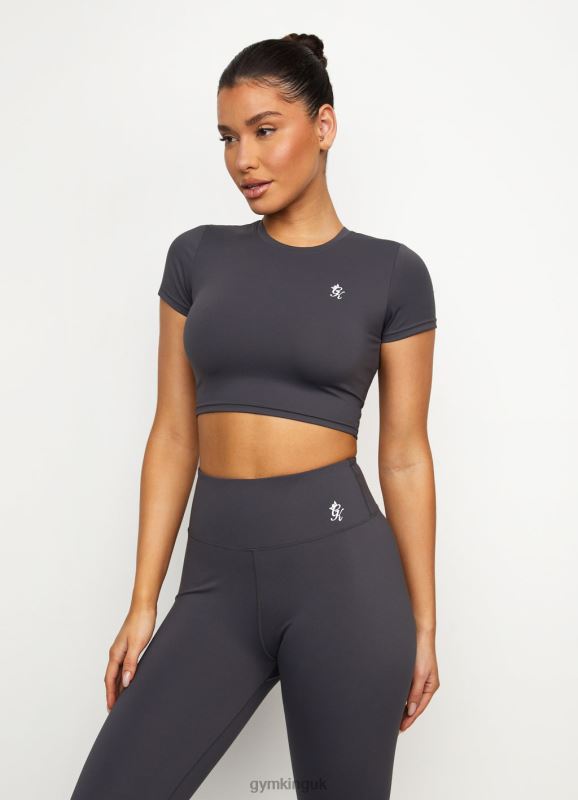 gym_king_365_cap_sleeve_tee_graphite_women_clothing_j2pfb440.jpg Gym King 365 Cap Sleeve Tee Graphite Women Clothing J2PFB440 - Image 1
