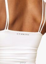 Gym King 365 Longline Tank Cream Women Clothing J2PFB533 - Image 4