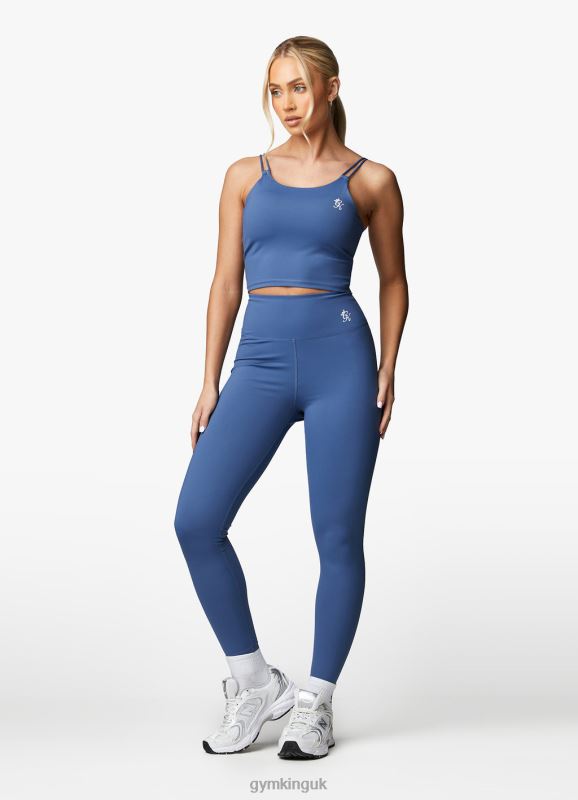 Gym King 365 Longline Tank Sports Bra Blue Steel Women Clothing J2PFB424 - Image 4