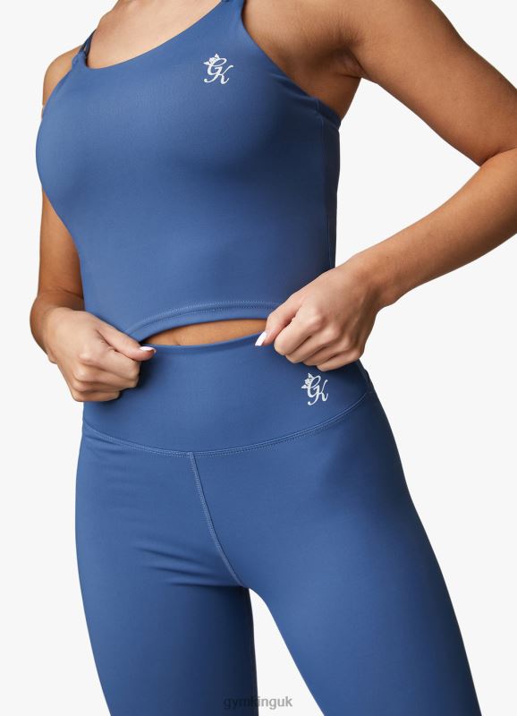 Gym King 365 Longline Tank Sports Bra Blue Steel Women Clothing J2PFB424 - Image 5