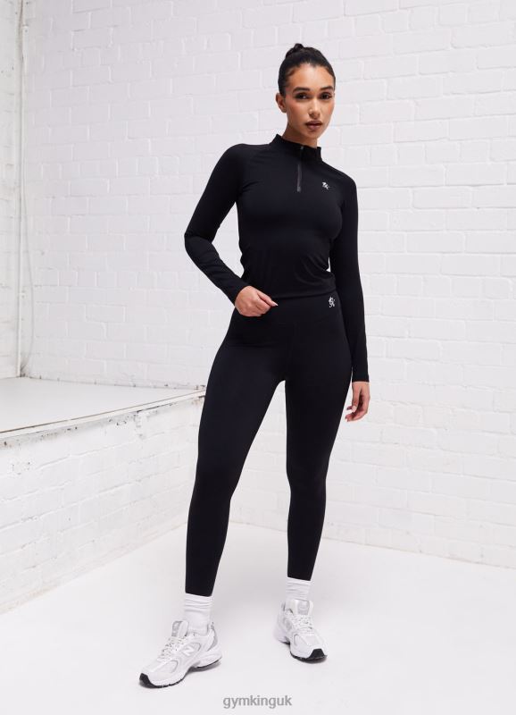 Gym King 365 LS 1/4 Zip Black Women Clothing J2PFB433 - Image 2