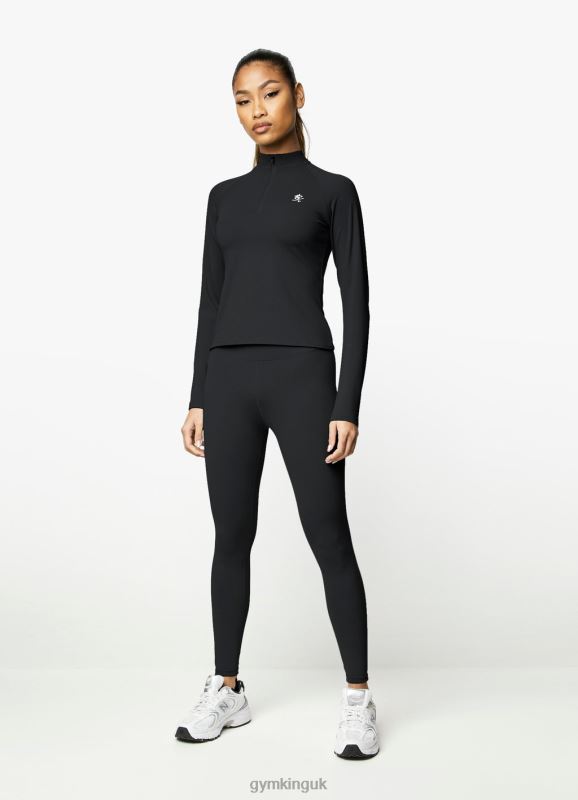 Gym King 365 LS 1/4 Zip Black Women Clothing J2PFB433 - Image 5