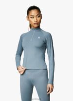 Gym King 365 Ls 1/4 Zip Petrol Blue Women Clothing J2PFB436 - Image 4