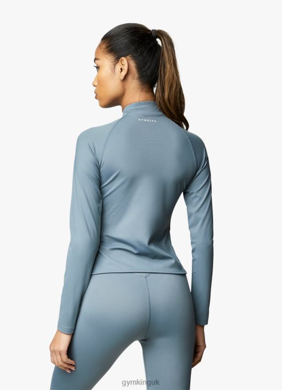 Gym King 365 Ls 1/4 Zip Petrol Blue Women Clothing J2PFB436 - Image 5