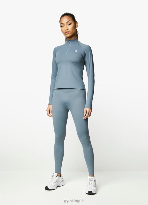 Gym King 365 Ls 1/4 Zip Petrol Blue Women Clothing J2PFB436 - Image 6