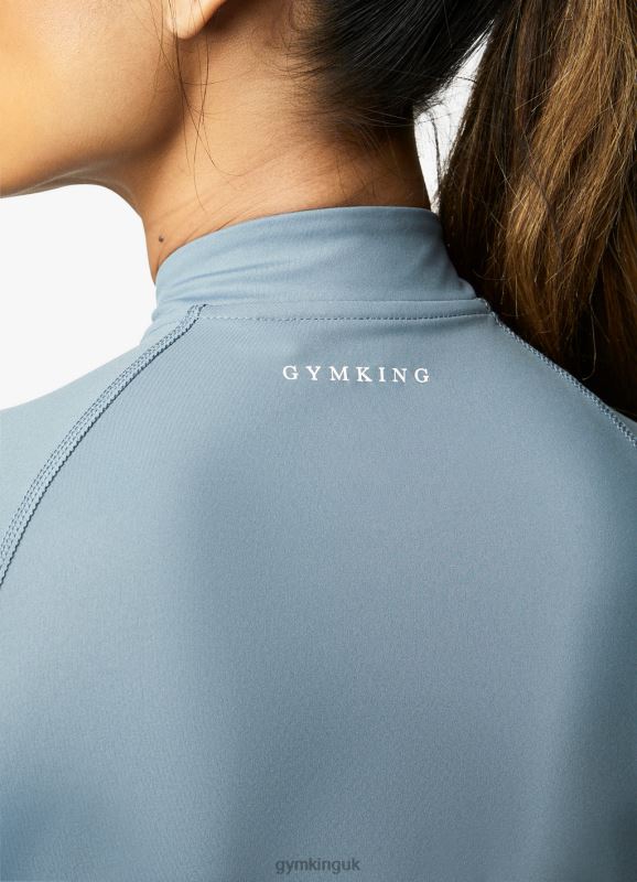 Gym King 365 Ls 1/4 Zip Petrol Blue Women Clothing J2PFB436 - Image 9