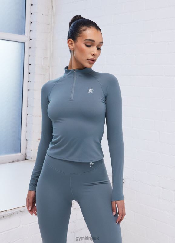 gym_king_365_ls_1_4_zip_petrol_blue_women_clothing_j2pfb436.jpg Gym King 365 Ls 1/4 Zip Petrol Blue Women Clothing J2PFB436 - Image 1