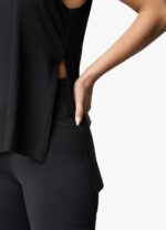 Gym King 365 Split Hem Vest Black Women Clothing J2PFB531 - Image 4