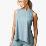 Gym King 365 Split Hem Vest Sage Women Clothing J2PFB535