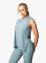 Gym King 365 Split Hem Vest Sage Women Clothing J2PFB535 - Image 4