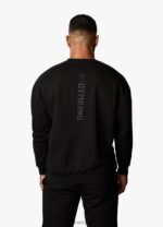 Gym King Aventus Drop Shoulder Crew Black Men Clothing J2PFB208 - Image 11