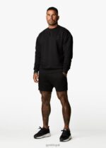 Gym King Aventus Drop Shoulder Crew Black Men Clothing J2PFB208 - Image 13
