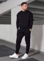 Gym King Aventus Drop Shoulder Crew Black Men Clothing J2PFB208 - Image 6