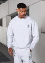 Gym King Aventus Tracksuit Snow Marl Men Clothing J2PFB239 - Image 12