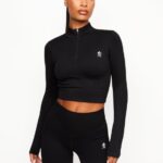 Gym King Balance 1/4 Zip Black Women Clothing J2PFB482