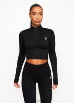 Gym King Balance 1/4 Zip Black Women Clothing J2PFB482 - Image 4