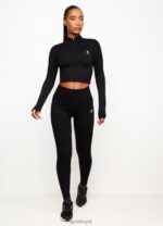 Gym King Balance 1/4 Zip Black Women Clothing J2PFB482 - Image 5