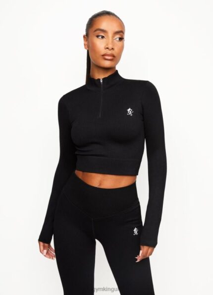 Gym King Balance 1/4 Zip Black Women Clothing J2PFB482
