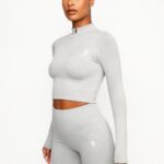 Gym King Balance 1/4 Zip Mid Grey Marl Women Clothing J2PFB489