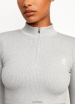 Gym King Balance 1/4 Zip Mid Grey Marl Women Clothing J2PFB489 - Image 3