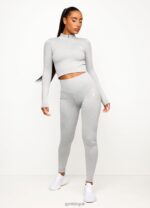 Gym King Balance 1/4 Zip Mid Grey Marl Women Clothing J2PFB489 - Image 5