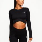 Gym King Balance Long Sleeve Top Black Women Clothing J2PFB493