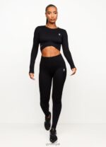 Gym King Balance Long Sleeve Top Black Women Clothing J2PFB493 - Image 5