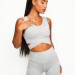 Gym King Balance Rib Bra Mid Grey Marl Women Clothing J2PFB584